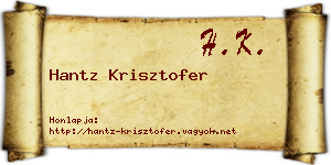 Hantz Krisztofer névjegykártya